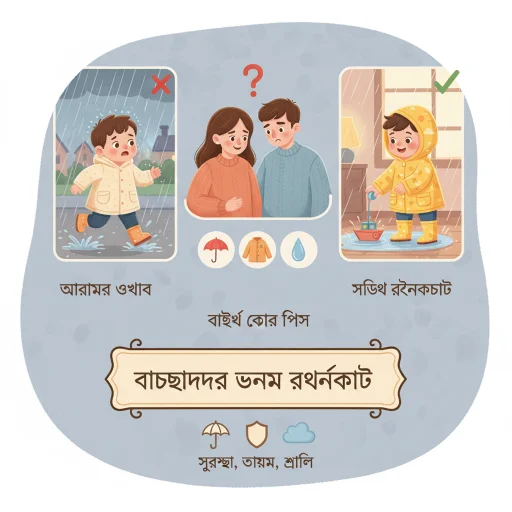 শিশুর জন্য বৃষ্টির দিনে শীতের রেইনকোট আইডিয়া