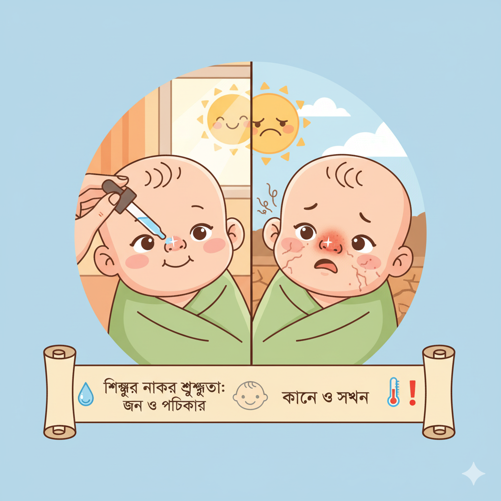 শিশুর নাকের শুষ্কতা কমানোর উপায়