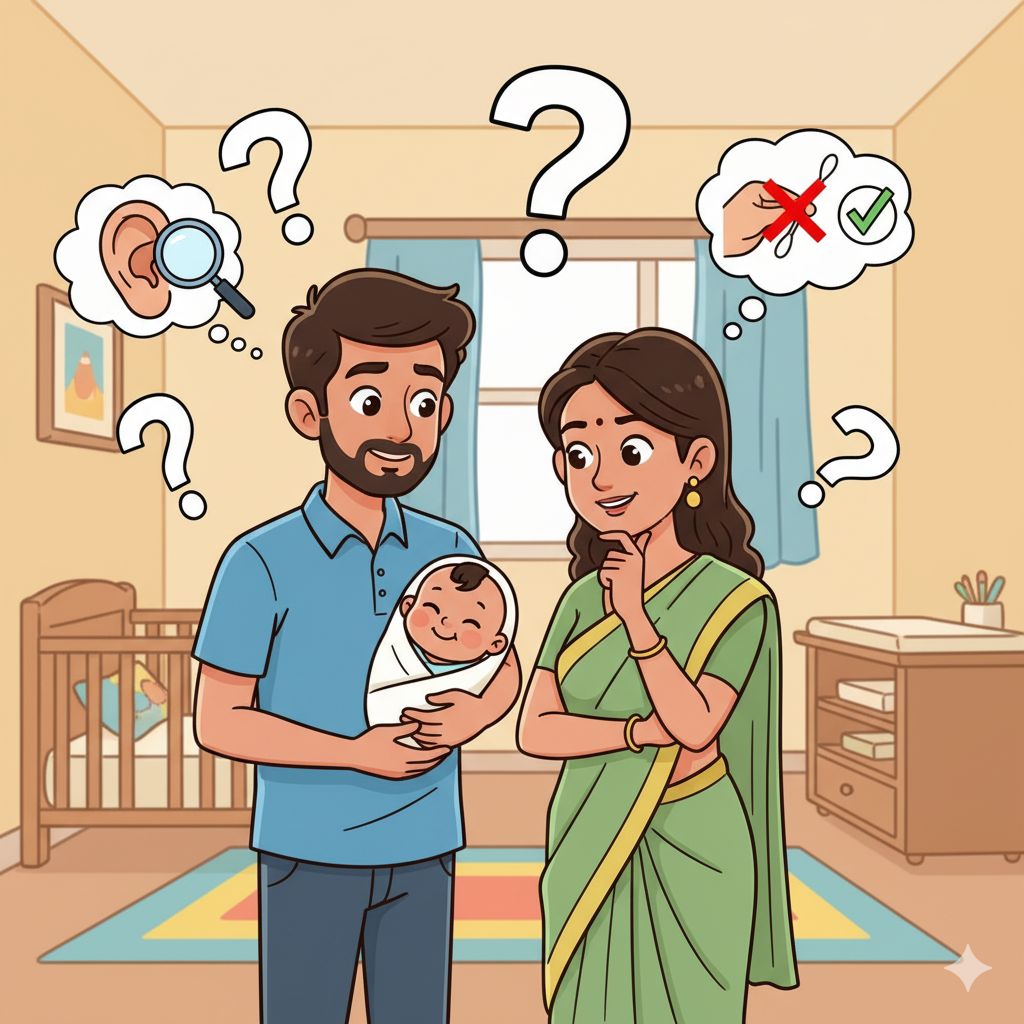 শিশুর কান পরিষ্কার করা উচিত কি না?