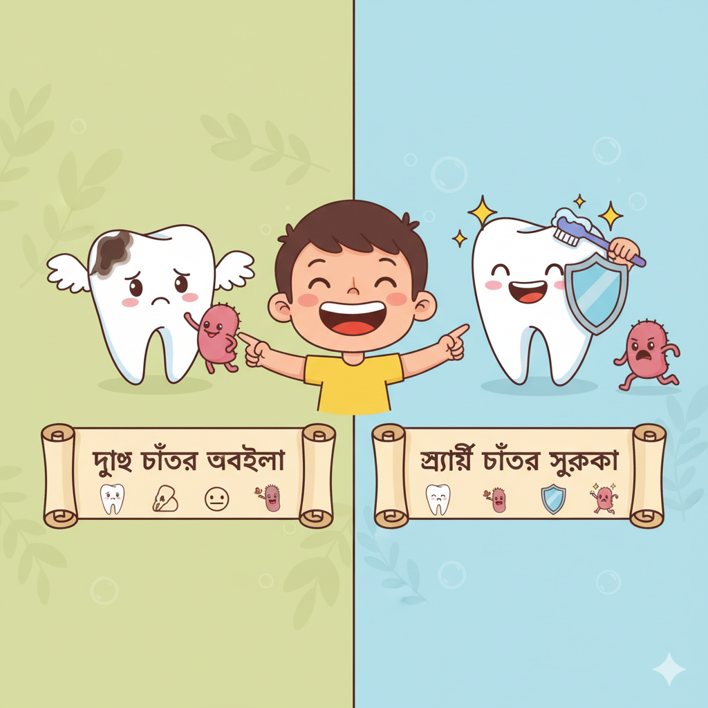 দুধ দাঁত অবহেলা করলে ভবিষ্যতে স্থায়ী দাঁতের ক্ষতি