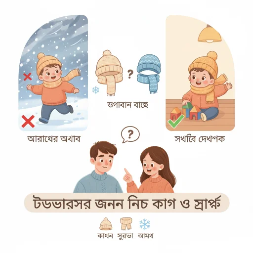 শীতে টডলারের জন্য নিট ক্যাপ ও স্কার্ফ নির্বাচন গাইড