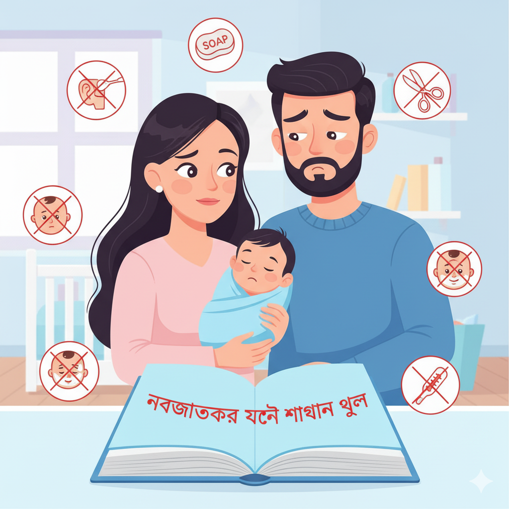 শিশুর বিভিন্ন অঙ্গের যত্নে নতুন বাবা-মায়ের সাধারণ ভুল