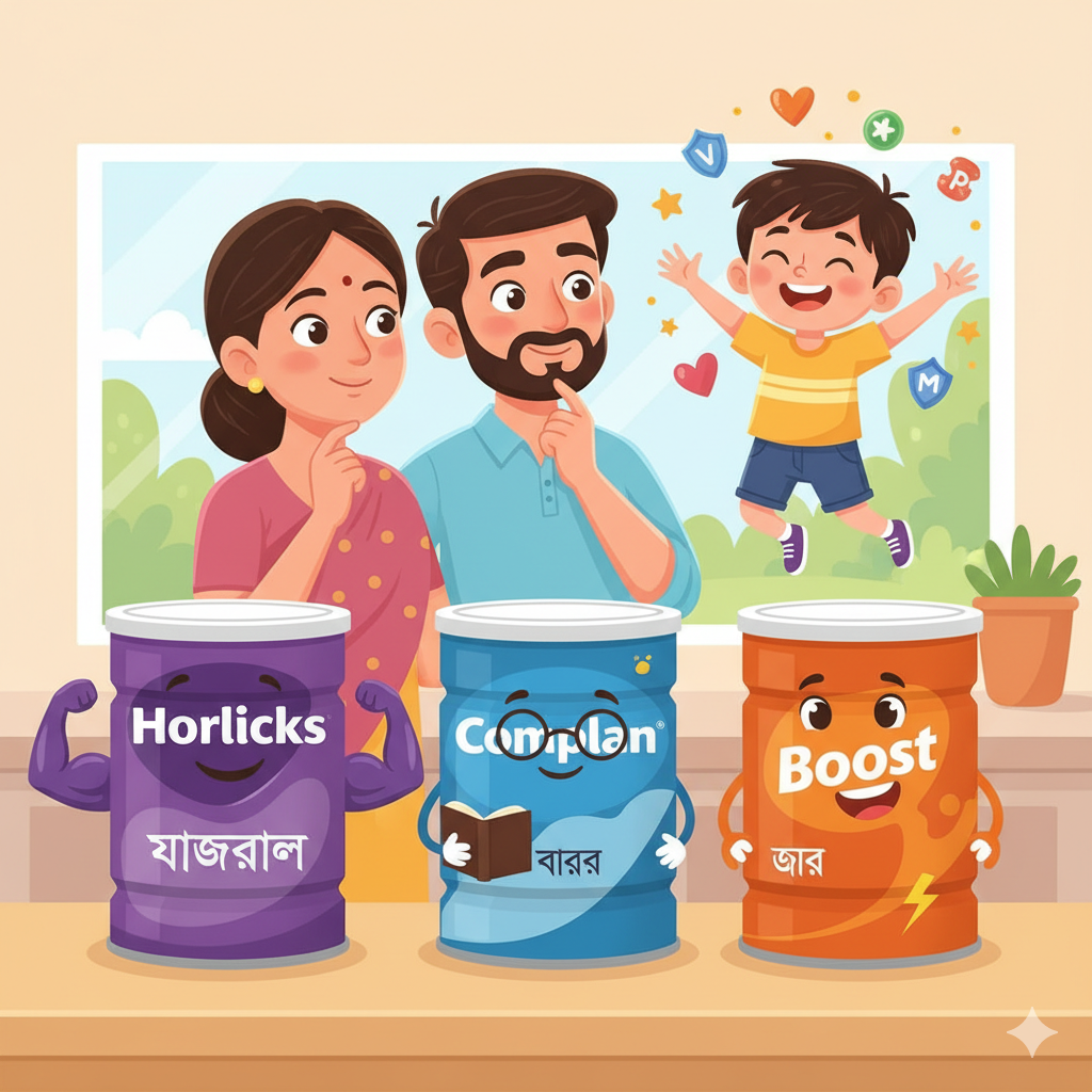 শিশুর জন্য হরলিক্স বনাম কম্প্লান বনাম বুস্ট তুলনা
