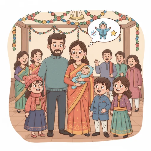 শীতে শিশুর সাথে পারিবারিক অনুষ্ঠানে পোশাক বেছে নেওয়া